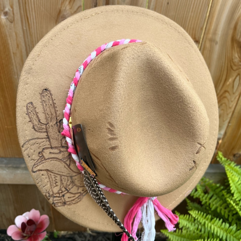 Burned fedora hat